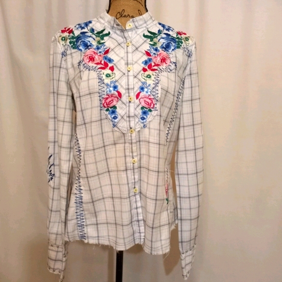 Johnny Was Tops - JOHNNY WAS RODEO ROSE BUTTON UP, MEDIUM